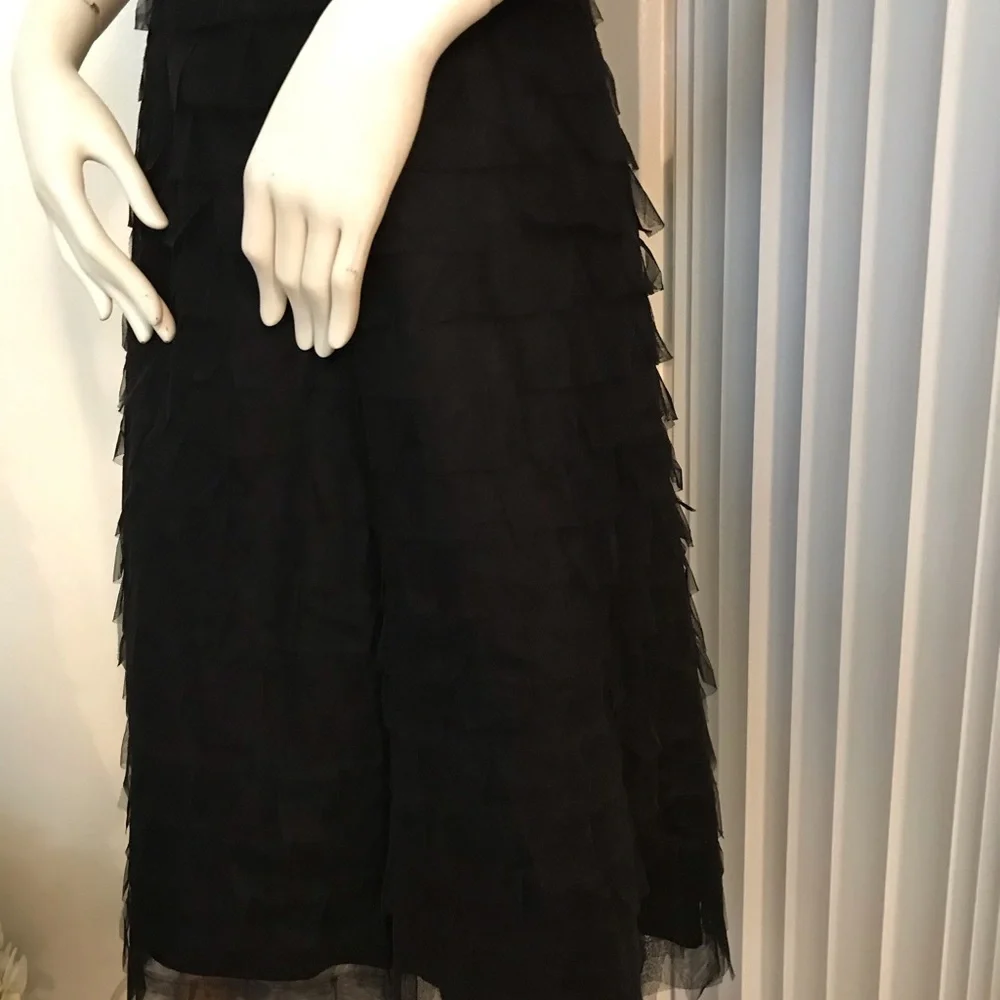 BCBG Maxazria black tulle layered Designer Dress - Picture 11 of 15
